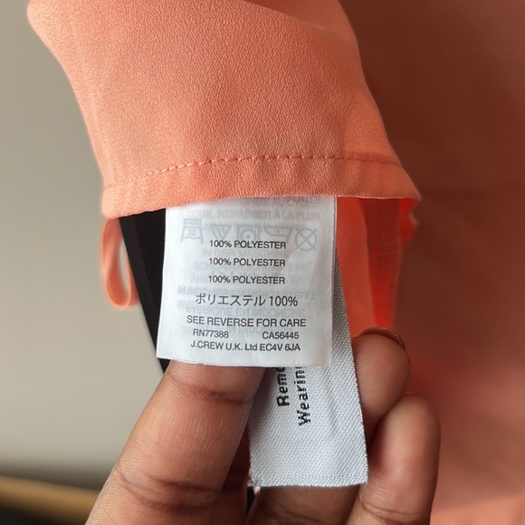 • J. Crew Peach Ruffle Top Blouse New Without Tags - Picture 8 of 10